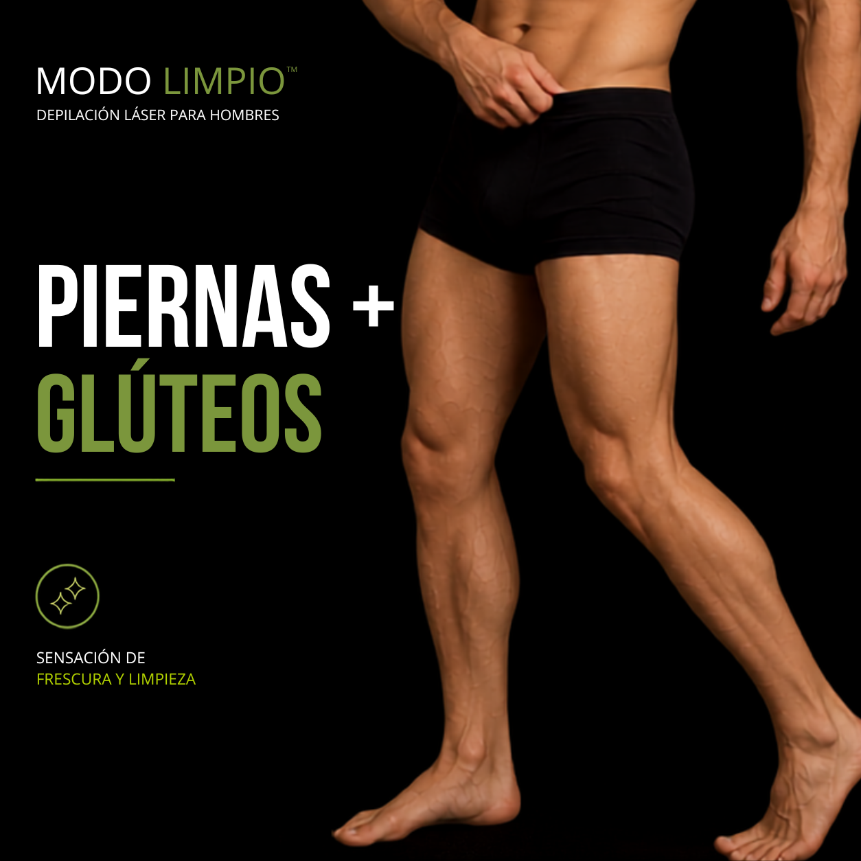 Piernas Completas + Glúteos Hombre – Depilación Láser Soprano Titanium | Clínica Alviva