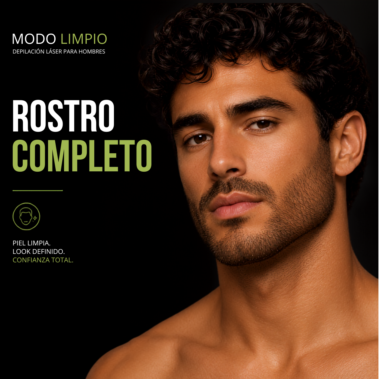 Rostro Completo Hombre – Depilación Láser Soprano Titanium | Clínica Alviva